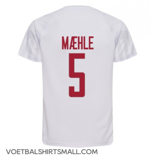 Denemarken Joakim Maehle #5 Voetbalkleding Uitshirt WK 2022 Korte Mouwen